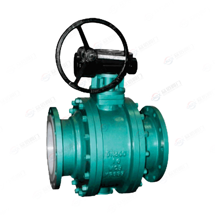 Fluorine lined worm gear flange ball valve