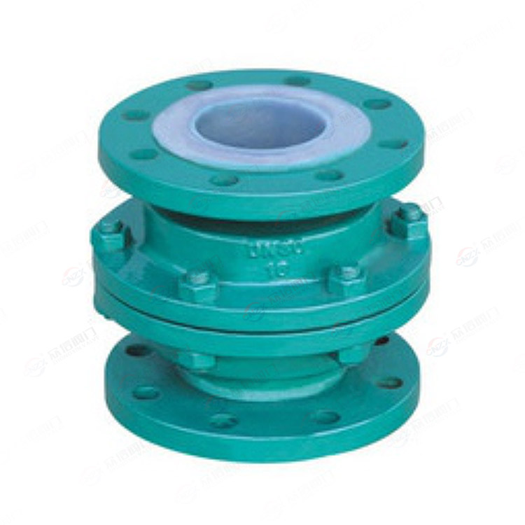 Fluorine lined vertical check valve