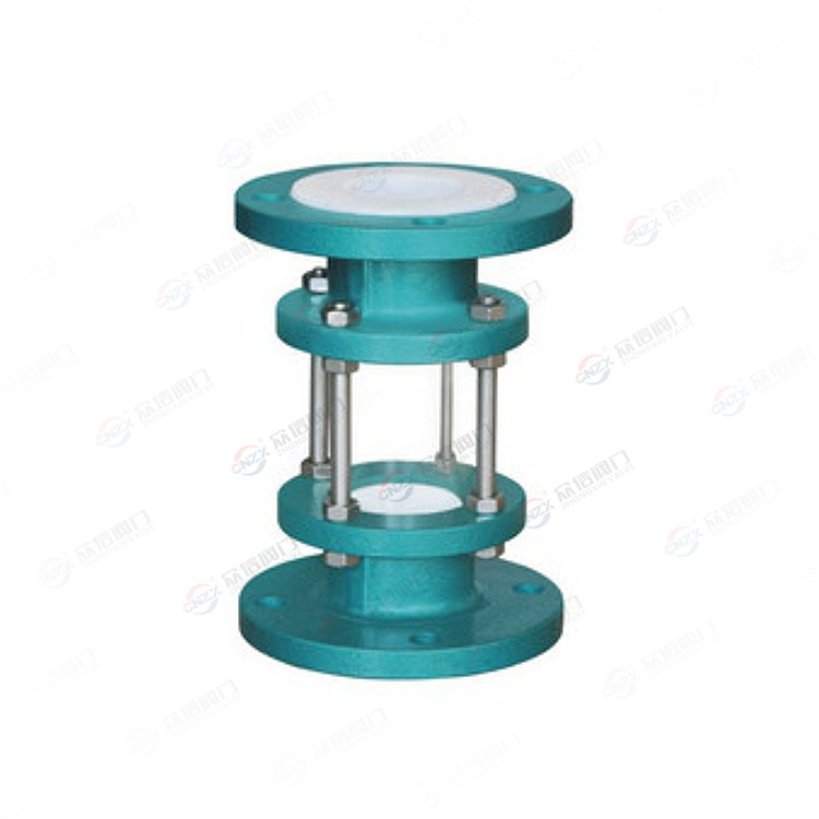Fluorine lined sight glass