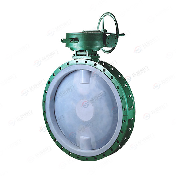 Fluorine lined manual flange butterfly valve
