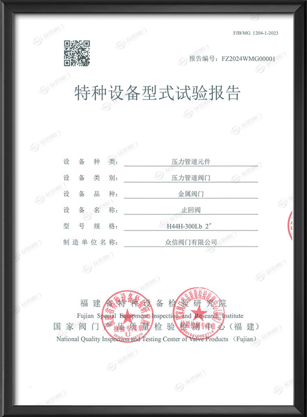 特种设备型式试验报告-止回阀